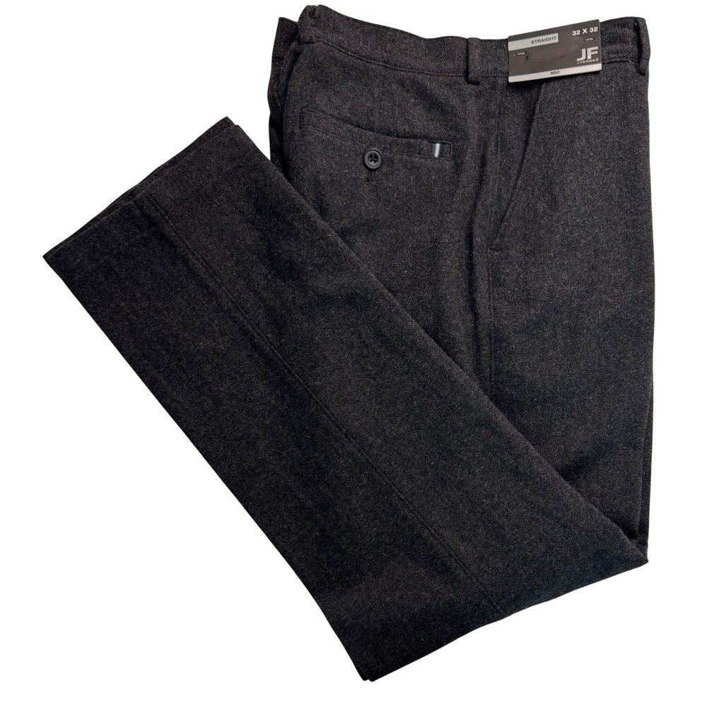 J. Ferrar Mens Wool Blend Straight Leg Dress Pants Charcoal Gray 32x32 NWT
